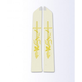 Ecru stole with Eucharistic motif