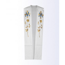 Ecru stole with Eucharistic motif