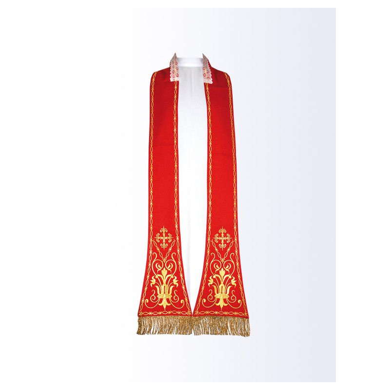 Roman red embroidered stole - Best Catholic Shop