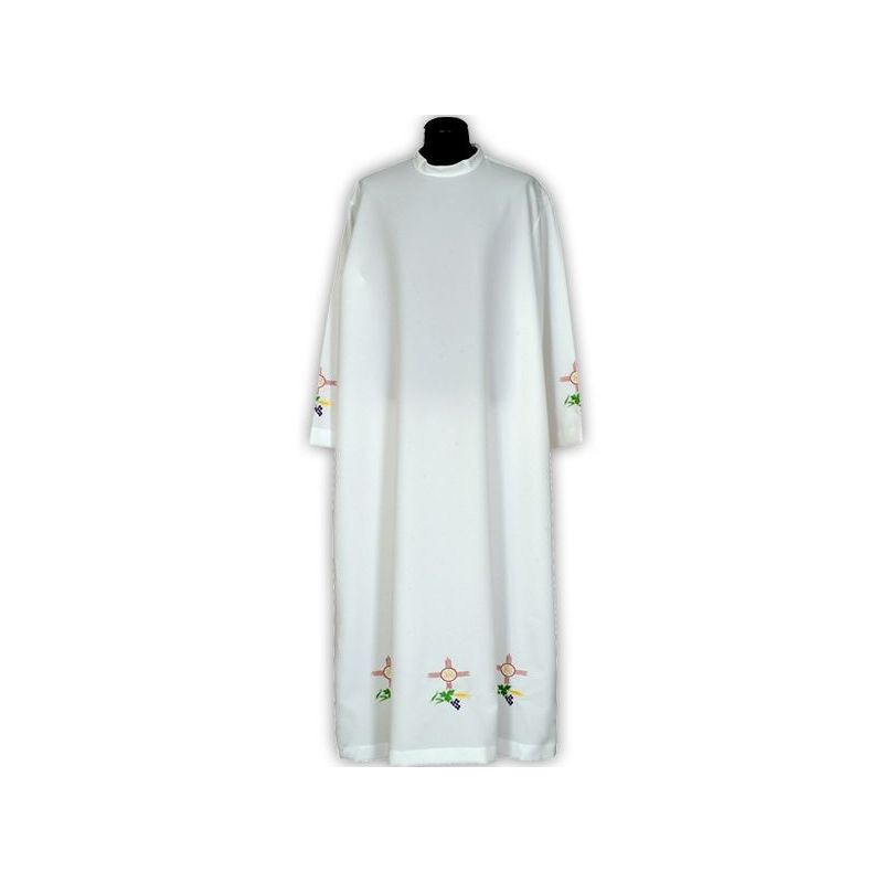 Clergy alb embroidered, stand-up collar (23) - Best Catholic Shop