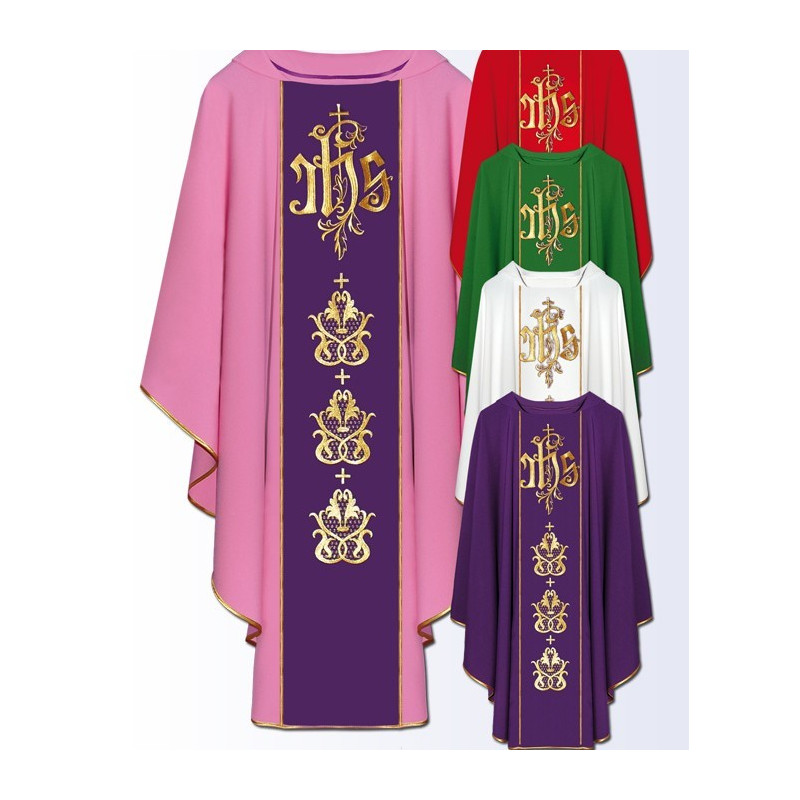 Chasuble with computer-embroidered band (2) - Best Catholic Shop