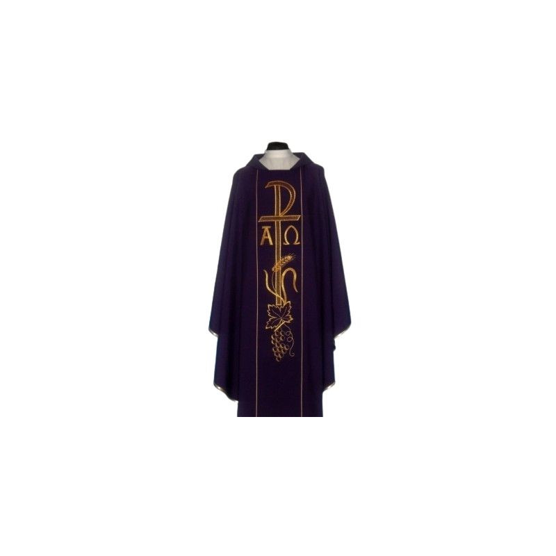 Alpha and Omega chasuble with computer-embroidered belt (10) - Best Catholic Shop