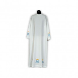 Clergy alb Marian embroidery, stand-up collar (24)