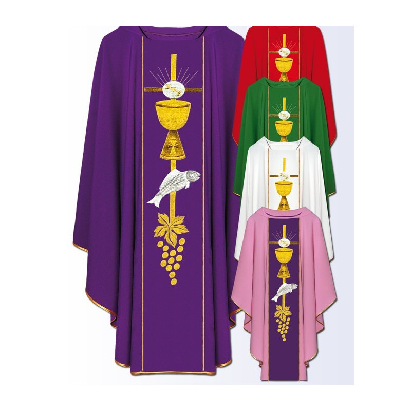 Chasuble with computer-embroidered belt (15) - Best Catholic Shop
