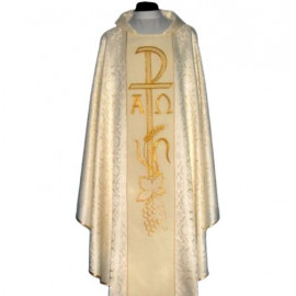 Chasuble with computer-embroidered belt (22)