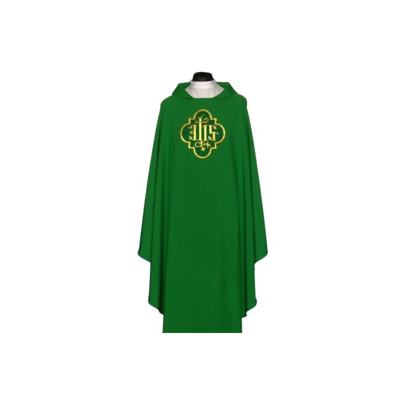 Chasuble with embroidered pattern (IHS-2) - Best Catholic Shop