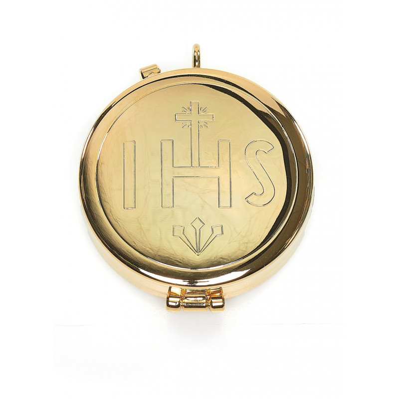 Church pyx brass with inscription IHS - Best Catholic Shop