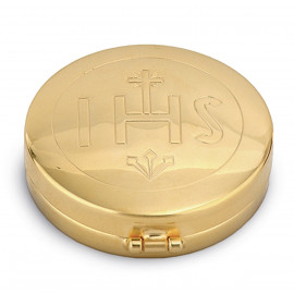 Church pyx brass with inscription IHS