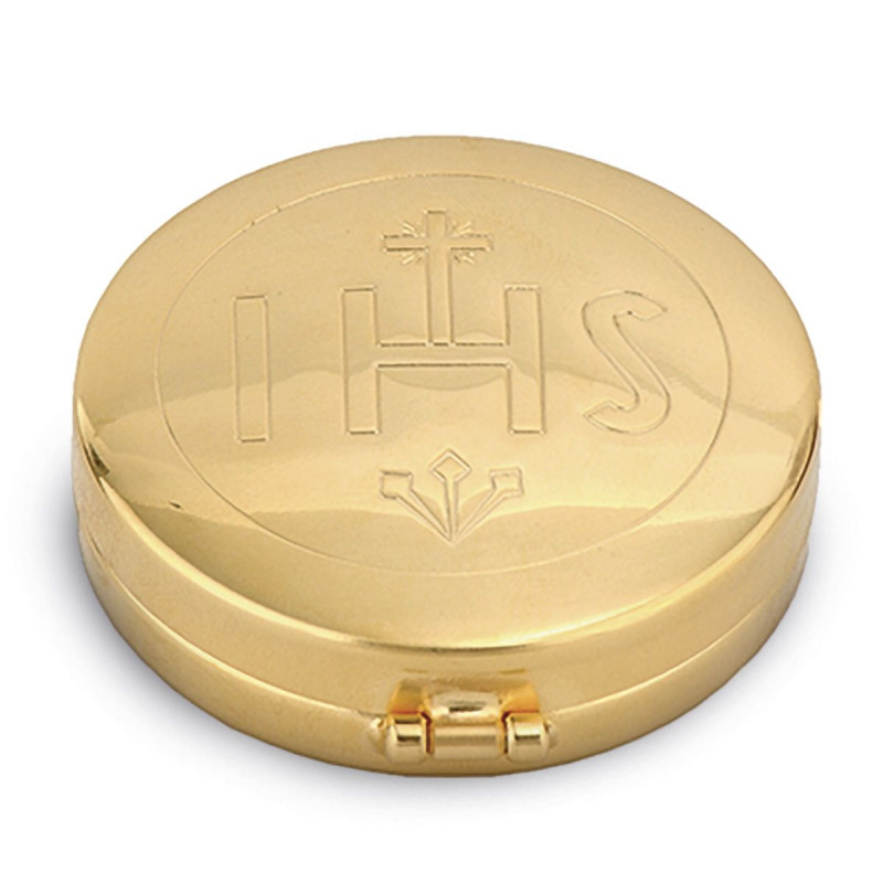 Church pyx brass with inscription IHS - Best Catholic Shop