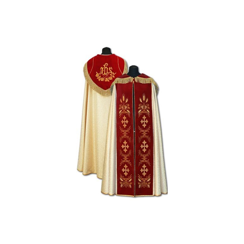 Cope embroidered with a velvet band - Best Catholic Shop