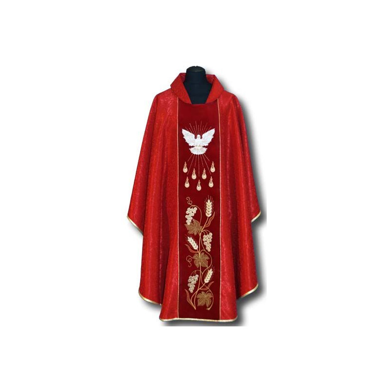 Chasuble of The holy spirit damask – confirmation (09A) - Best Catholic Shop