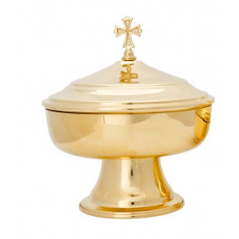 Patena with cover, brass, gilded
