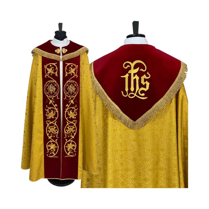 Liturgical cope embroidered IHS (22) - Best Catholic Shop