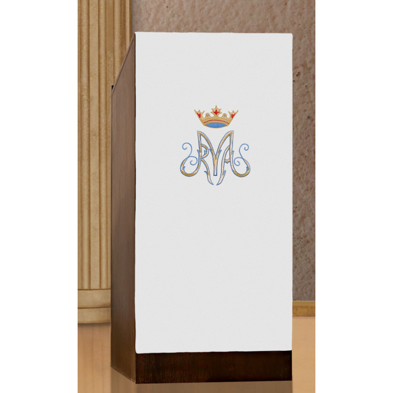Lectern cover/veil Embroidered marian with ambon (H9) - Best Catholic Shop