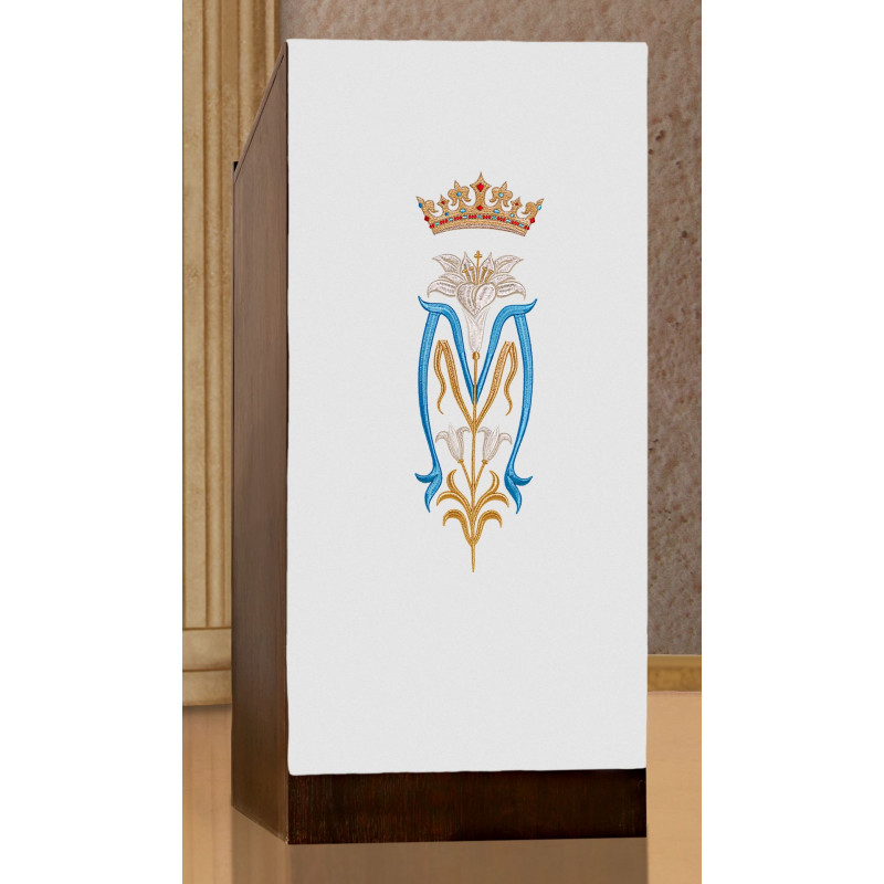 Embroidered marian Lectern/veil for the pulpit (H22) - Best Catholic Shop