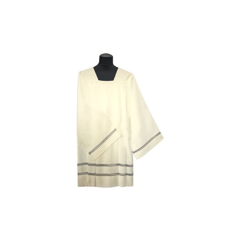 Priestly surplice made of linen – silver insert - Best Catholic Shop