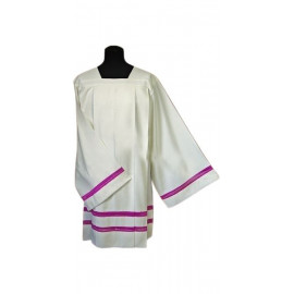 Priestly linen surplice – purple insert