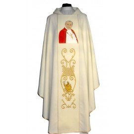 Chasuble with the image Of John paul iI – smooth fabric