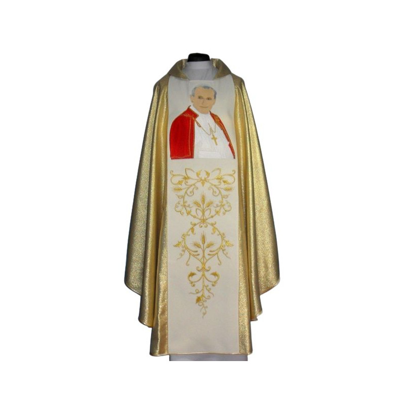 Chasuble with the image Of John paul II – wide band - Best Catholic Shop