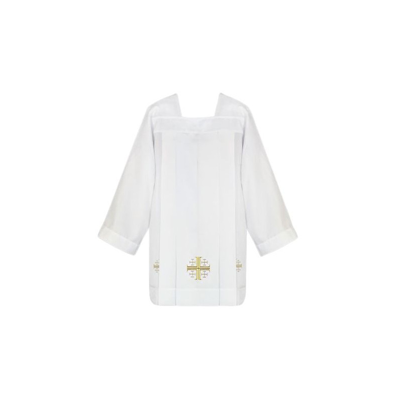 Surplice priestly – embroidery gold Cross Of jerusalem (3) - Best Catholic Shop