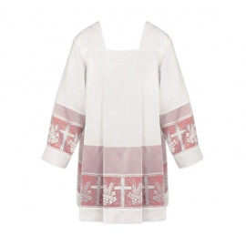 Surplice priestly with lace - red lining (d5)