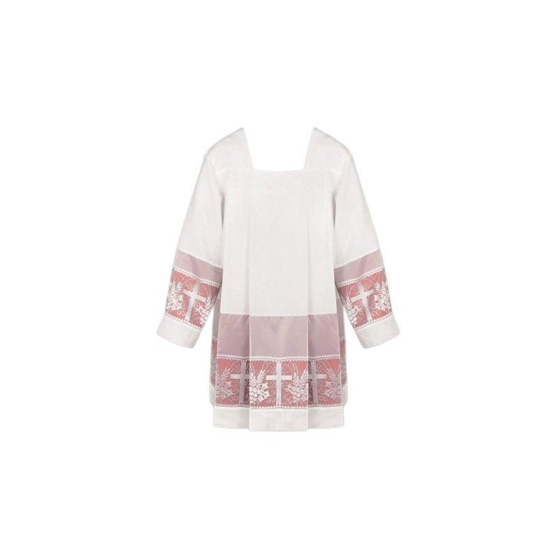 Surplice priestly with lace - red lining (d5) - Best Catholic Shop