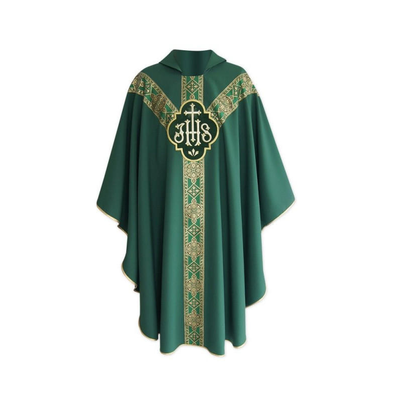 Chasuble semi-Gothic IHS - colors liturgical (13) - Best Catholic Shop
