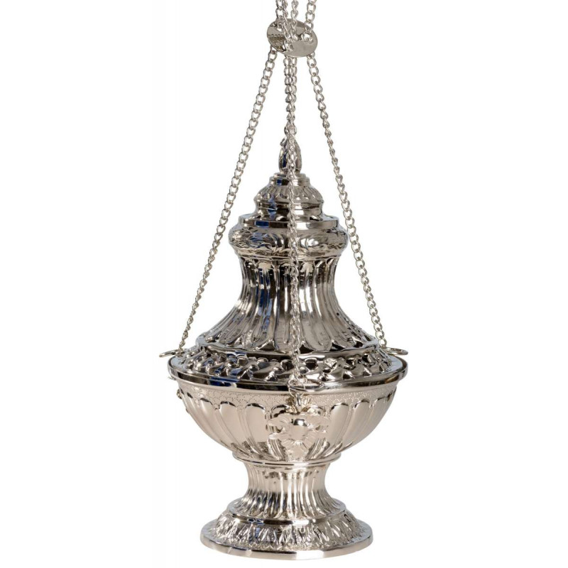 Thurible nickel plated H 30 cm - Best Catholic Shop