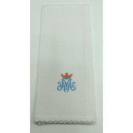 Purificator Marian pattern with crown - 100% cotton
