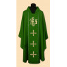 IHS embroidered chasuble + Cross - liturgical colors - Image 2