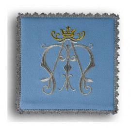 Blue embroidered pall - symbol of Mary