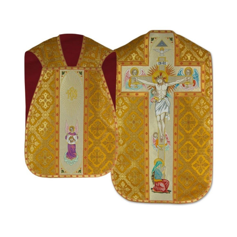 Roman embroidered chasuble - Christ on the cross (22) - Best Catholic Shop