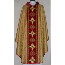 Rosette chasuble - embroidered velvet belt (2)