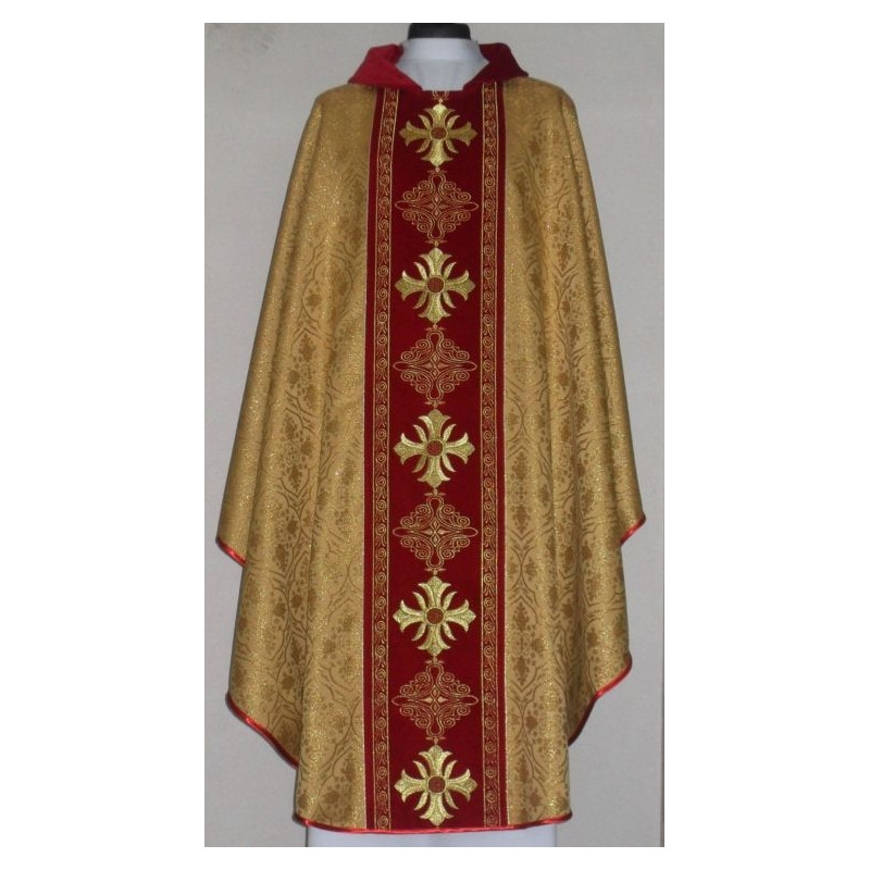Rosette chasuble - embroidered velvet belt (2) - Best Catholic Shop