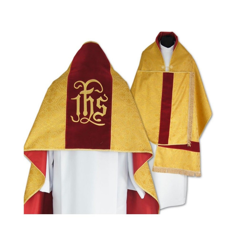 Velvet humeral veil - gold IHS (31) - Best Catholic Shop