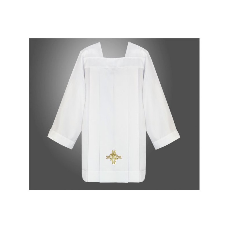 Surplice priests - gold embroidery Fish (2) - Best Catholic Shop