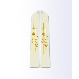 Ecru stole with a Eucharistic motif