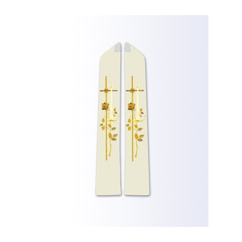 Ecru stole with a Eucharistic motif - Best Catholic Shop