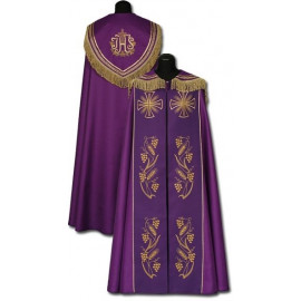 Hand embroidered purple cope