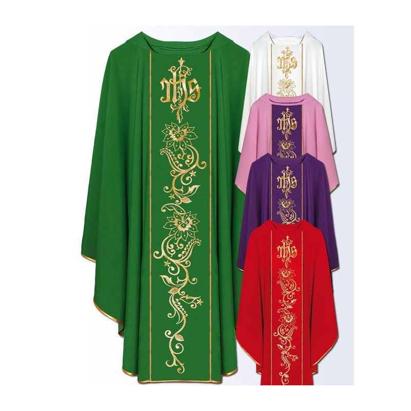 Chasuble with computer-embroidered belt (648) - Best Catholic Shop