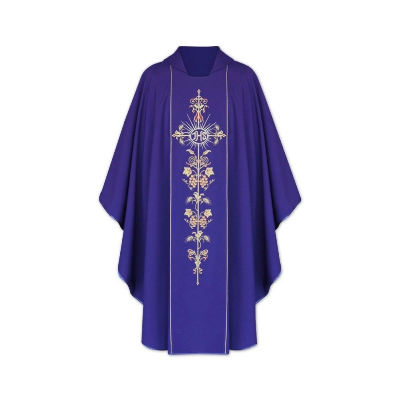 Gothic Chasuble IHS - liturgical colors (1) - Best Catholic Shop