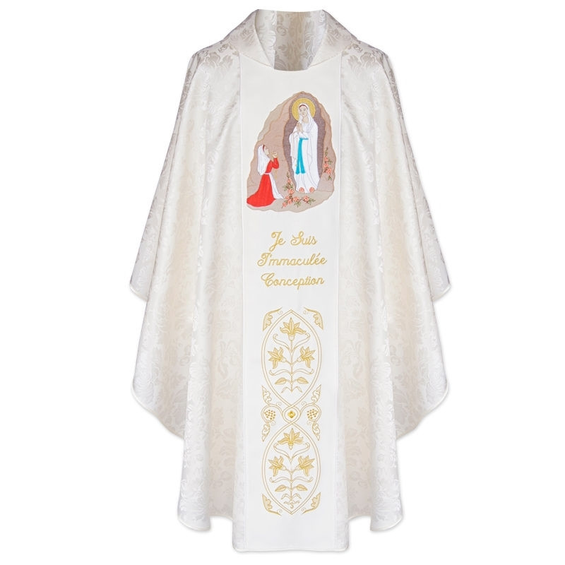 Embroidered chasuble - Lourdes - Best Catholic Shop