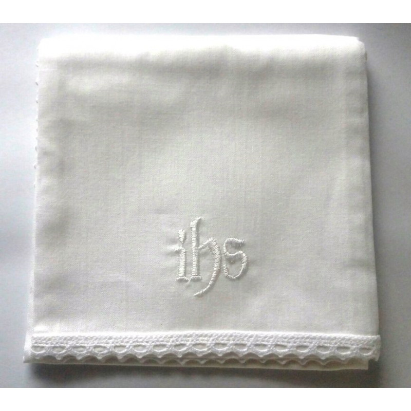 White corporal IHS - 100 % cotton - Best Catholic Shop