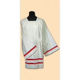 Surplice priest linen - red inset