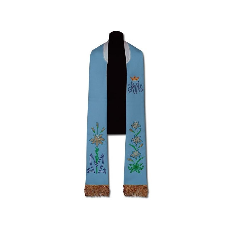 Marian priest's stole - embroidered (204) - Best Catholic Shop