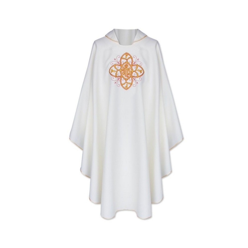 Gothic chasuble IHS- ecru (7) - Best Catholic Shop