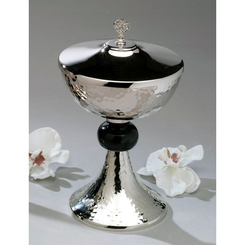 Silver ciborium with black ring - 24 cm - Best Catholic Shop