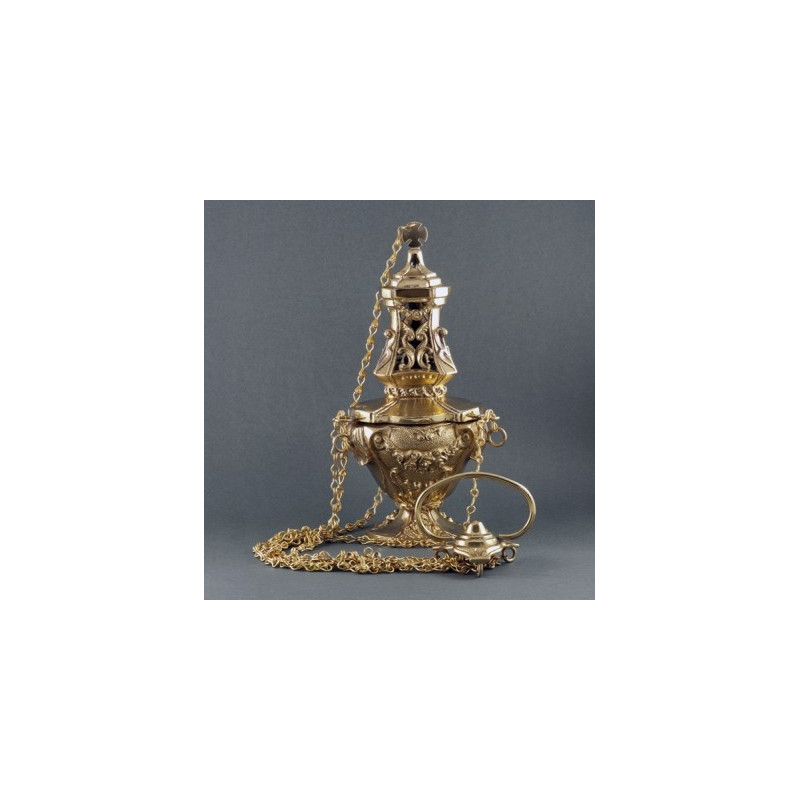 Brass cast thurible 27 height - Best Catholic Shop