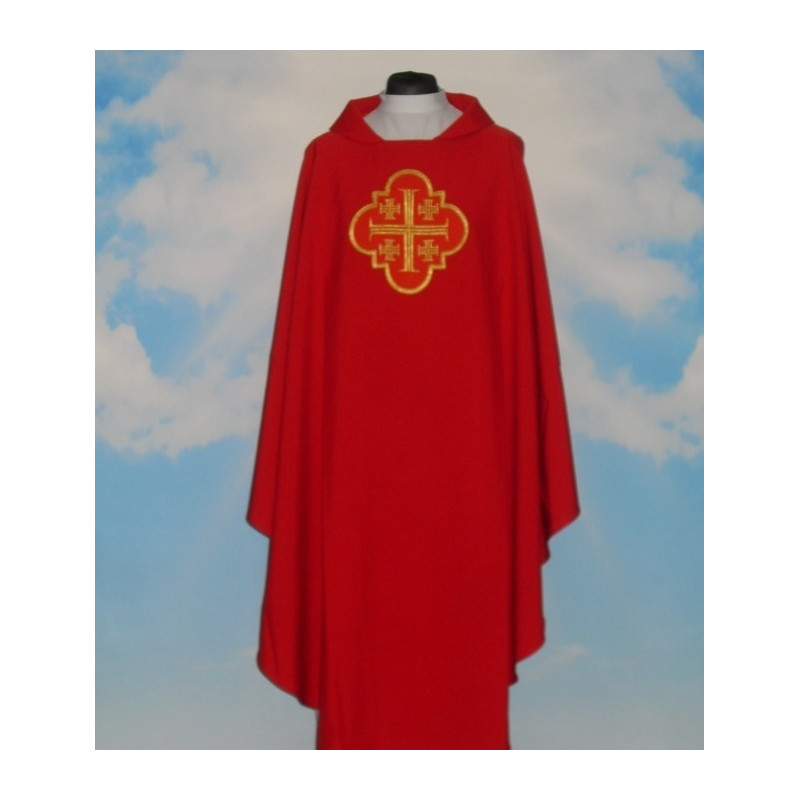 Chasuble with embroidered pattern - Jerusalem Cross - Best Catholic Shop