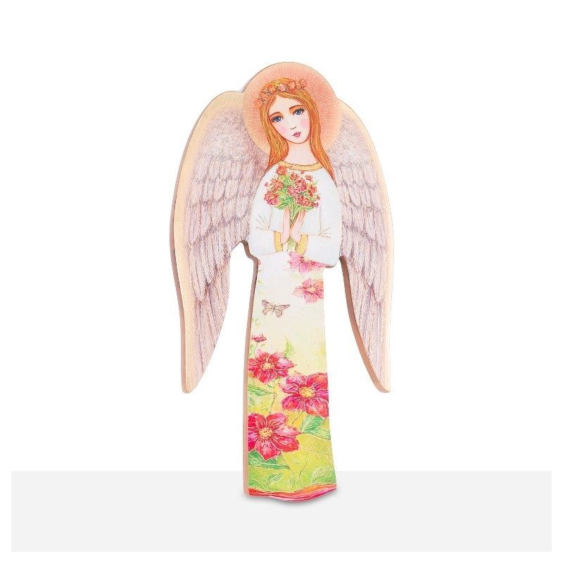 Guardian Angel icon - holding flowers (25) - Best Catholic Shop